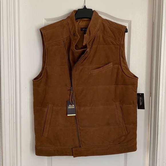 Tasso Elba Mens Suede Winter Vest - Picture 4 of 8